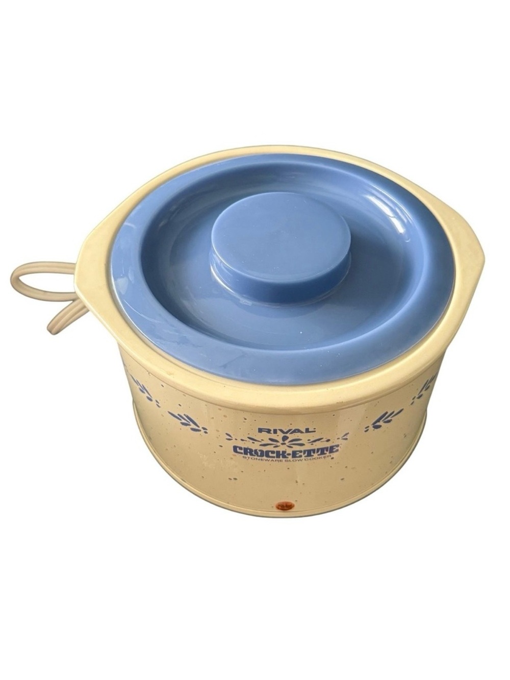 Rival Crockette Slow Cooker Cornflower Blue Crock Pot‎ BBQ Potluck Cook Vintage